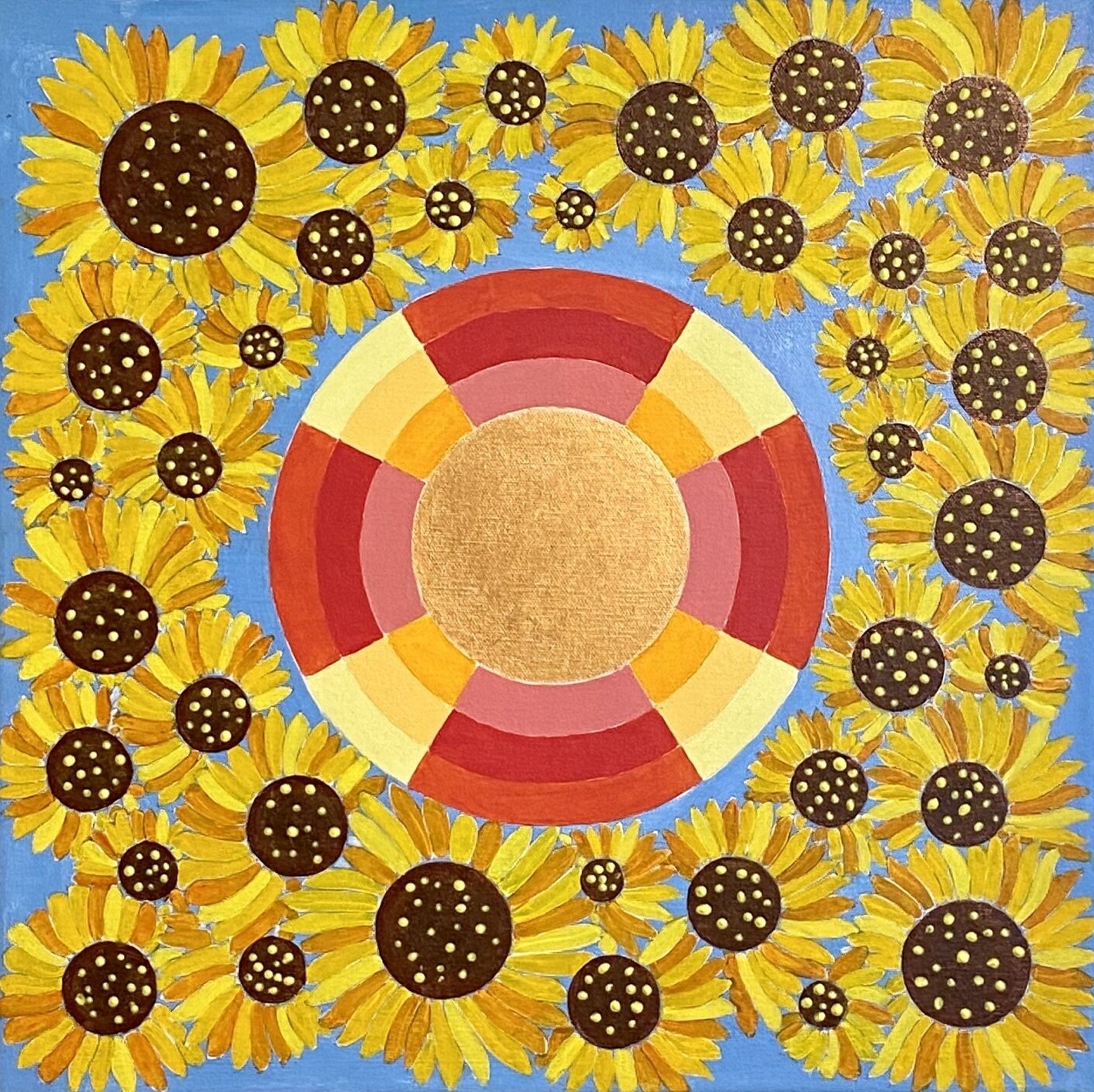 THE SUN, acrylic on canvas, by artist Jane Hudson.