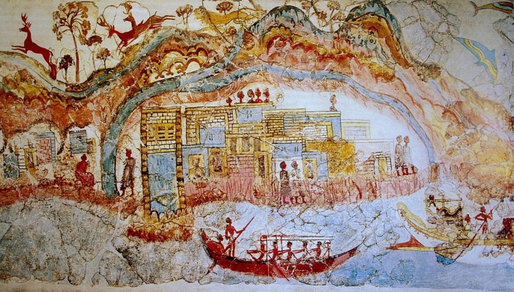 Minoan Fresco from Akrotiri, circa 1650-1550 B.C.